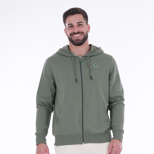 Sweat à capuche zippé Essentiel kaki - Ruckfield - Modalova