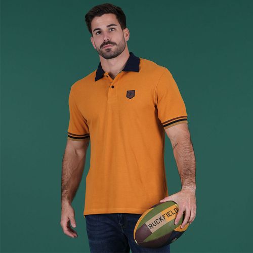 Polo à manches courtes moutarde Autumn Rugby Camp - Ruckfield - Modalova