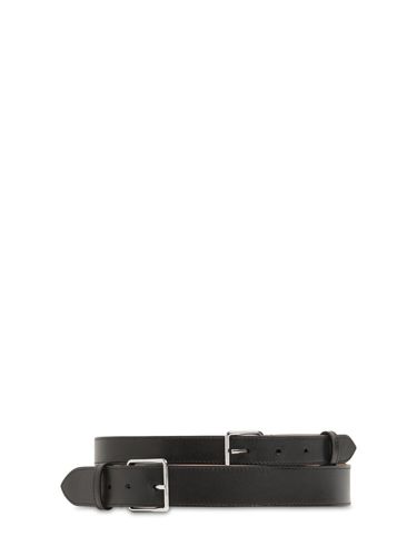 Ceinture Double En Cuir Lisse 6 Cm - ALEXANDER MCQUEEN - Modalova