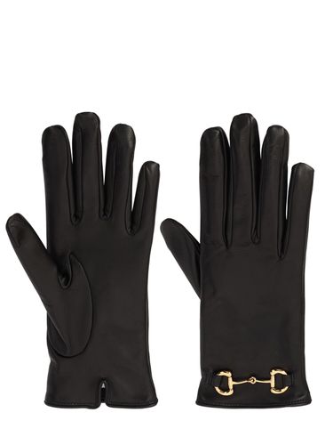 Gants En Cuir Avec Horsebit - GUCCI - Modalova