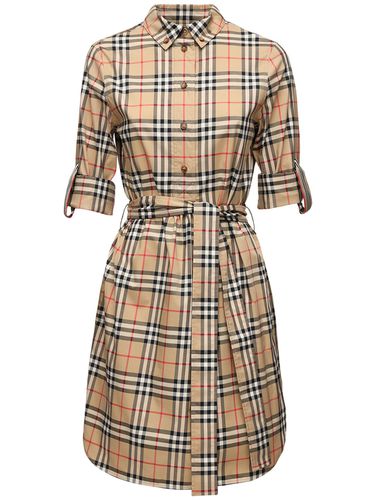 Robe En Popeline De Coton À Carreaux Giovanna - BURBERRY - Modalova