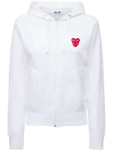 Sweat Zippé En Jersey De Coton À Logo À Capuche - COMME DES GARÇONS PLAY - Modalova