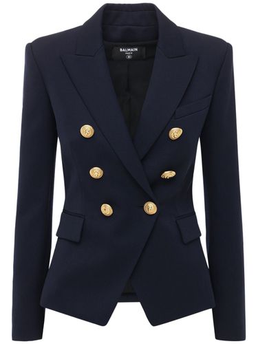 Blazer En Sergé De Laine À Double Boutonnage - BALMAIN - Modalova