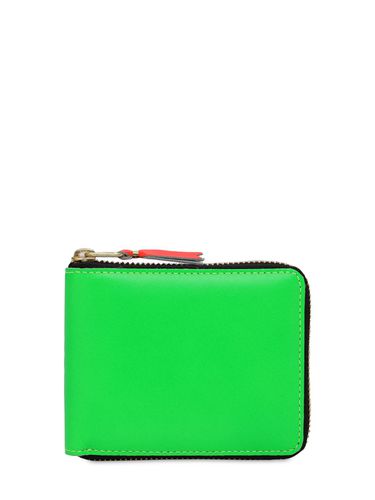 Portefeuille Zippé En Cuir Super Fluo - COMME DES GARÇONS WALLET - Modalova