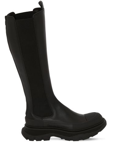 Bottes Hautes En Cuir Tread Slick 45 Mm - ALEXANDER MCQUEEN - Modalova