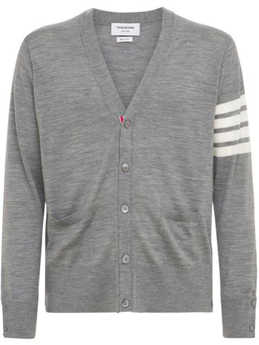 Cardigan En Maille De Laine Fine 4-bar - THOM BROWNE - Modalova