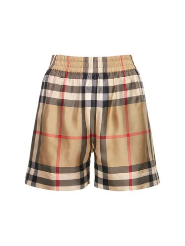 Short En Sergé De Soie À Carreaux Tawney - BURBERRY - Modalova