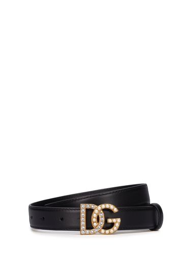 Ceinture En Cuir Souple Avec Cristaux Dg 2,5 Cm - DOLCE & GABBANA - Modalova