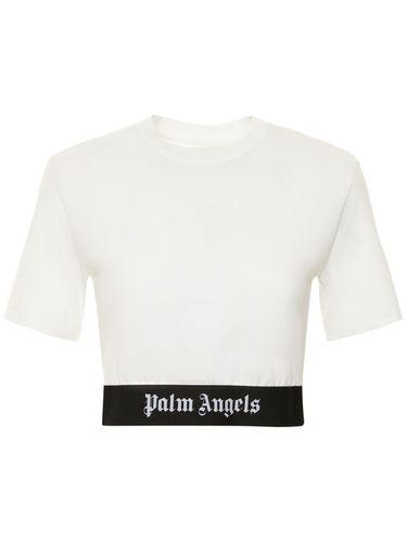 T-shirt Court Avec Bande Logo - PALM ANGELS - Modalova