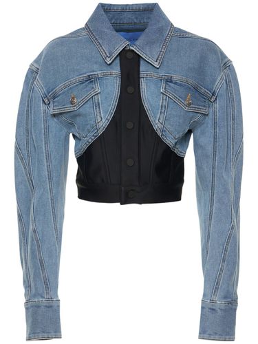 Veste En Jersey Et Denim Stretch - MUGLER - Modalova