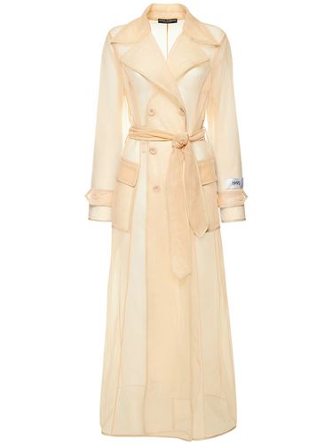 Trench-coat En Marquisette Technique Avec Ceinture - DOLCE & GABBANA - Modalova