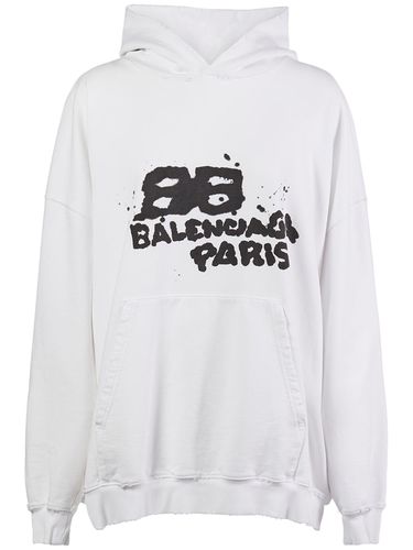 Sweat-shirt Ample En Coton À Capuche - BALENCIAGA - Modalova