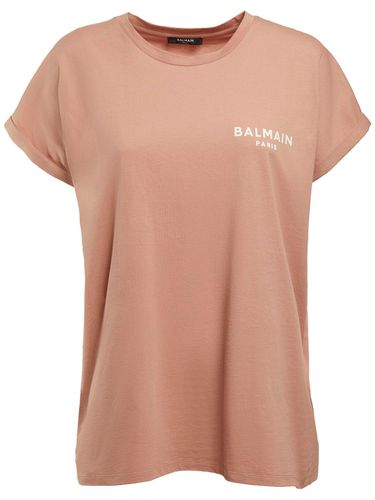 T-shirt En Jersey De Coton À Logo Floqué - BALMAIN - Modalova