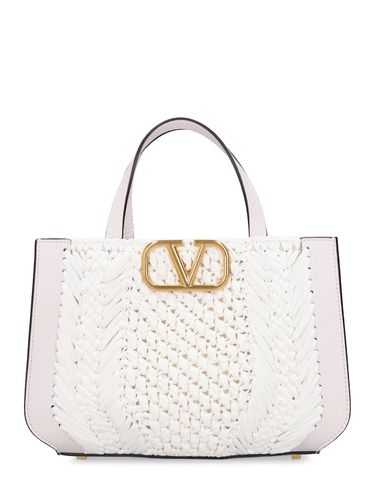 Sac Cabas En Crochet De Raphia Vlogo Signature - VALENTINO GARAVANI - Modalova