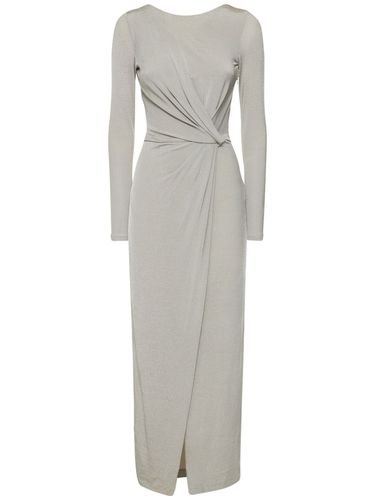 Robe Longue Dos Nu En Jersey Drapé - GIORGIO ARMANI - Modalova