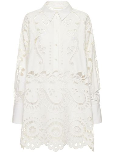 Chemise Oversize En Dentelle De Coton Brodé - VALENTINO - Modalova