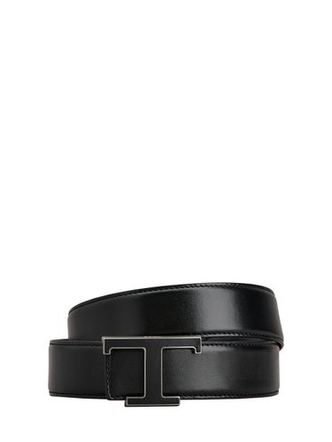 Ceinture En Cuir À Logo 3,5 Cm - TOD'S - Modalova