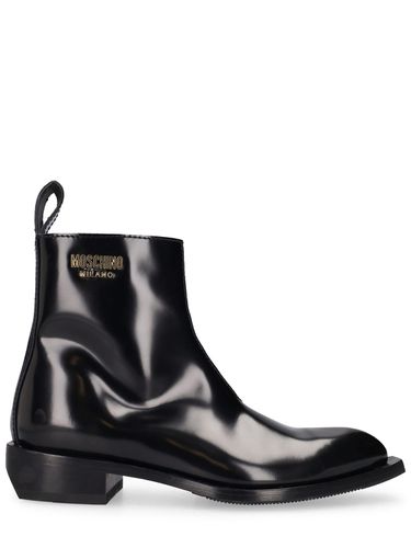 Bottes En Cuir Brossé Texas 40 Mm - MOSCHINO - Modalova