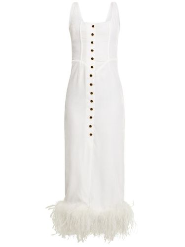 Robe Midi En Velours Et Plumes - ALESSANDRA RICH - Modalova