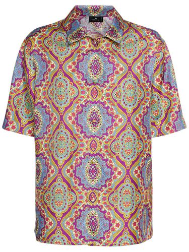 Chemise Manches Courtes En Soie Imprimée - ETRO - Modalova