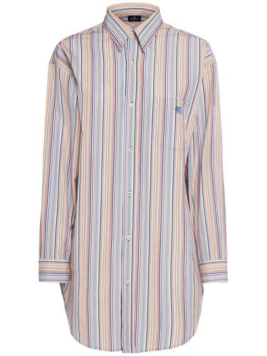 Chemise Oversize Manches Longues En Coton Rayé - ETRO - Modalova