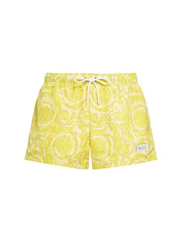 Short De Bain En Nylon Imprimé Barocco - VERSACE - Modalova