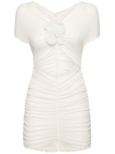 Robe Courte En Tulle Stretch Détail Fleur - PHILOSOPHY DI LORENZO SERAFINI - Modalova