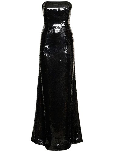 Robe Longue Sans Bretelles En Satin À Sequins - ALBERTA FERRETTI - Modalova