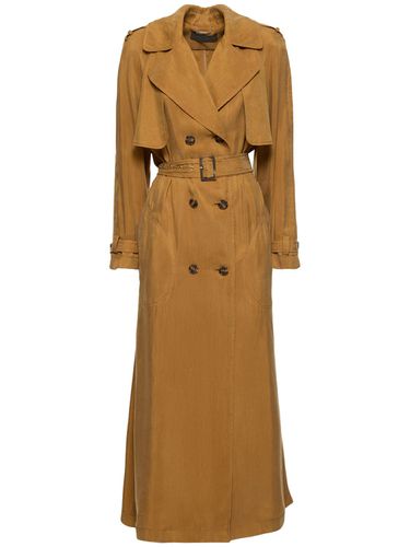 Trench-coat Long En Sergé À Double Boutonnage - ALBERTA FERRETTI - Modalova