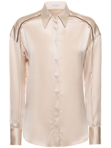 Chemise En Satin Stretch - BRUNELLO CUCINELLI - Modalova