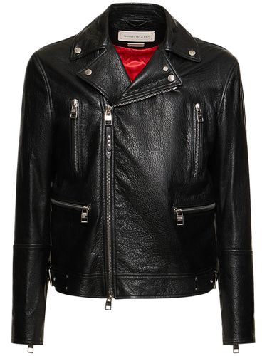 Veste Biker En Cuir - ALEXANDER MCQUEEN - Modalova