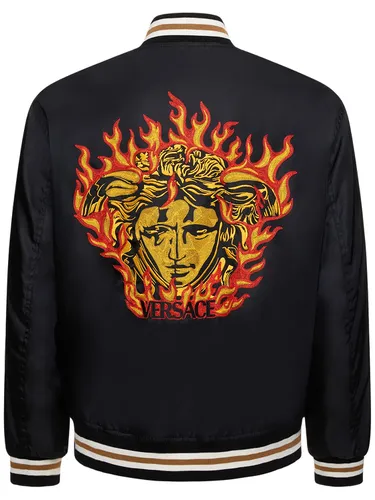 Veste Bomber Brodée - VERSACE - Modalova