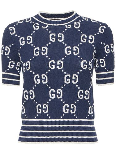 Haut En Maille De Coton Mélangé Gg - GUCCI - Modalova