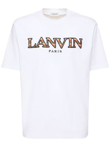 T-shirt En Coton À Logo Brodé - LANVIN - Modalova