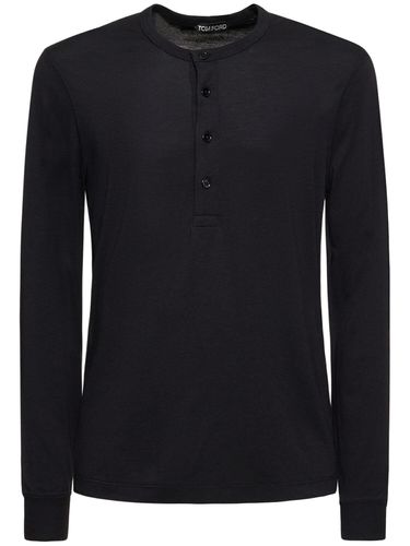 T-shirt Manches Longues En Lyocell Henley - TOM FORD - Modalova