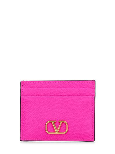 Porte-cartes En Cuir Grainé V Logo - VALENTINO GARAVANI - Modalova