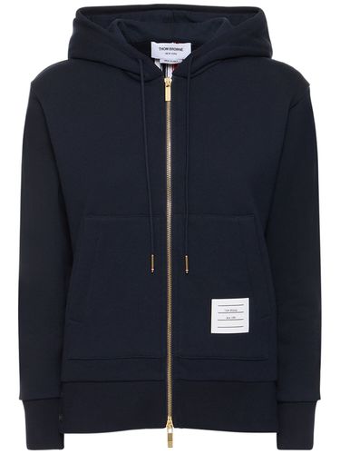 Sweat-shirt Zippé En Jersey De Coton À Capuche - THOM BROWNE - Modalova