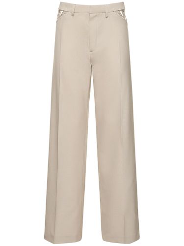 Pantalon Ample En Laine Interlock Taille Mi-haute - DION LEE - Modalova