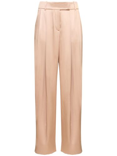 Pantalon Loose En Satin De Soie Doublée - GIORGIO ARMANI - Modalova