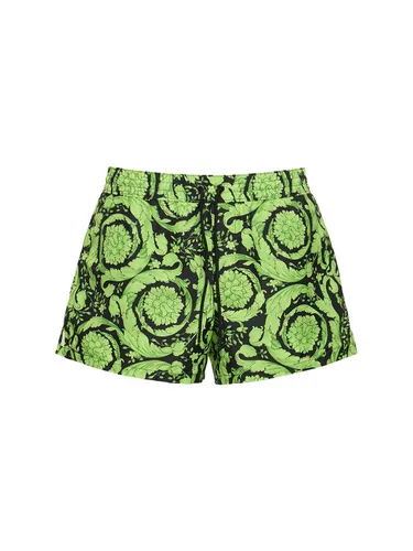 Short De Bain En Nylon Imprimé Barocco - VERSACE - Modalova