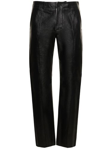 Pantalon En Cuir - VERSACE - Modalova