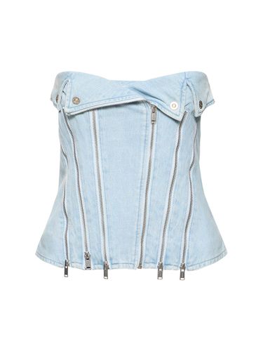 Corset Zippé En Denim De Coton Sans Bretelles - DION LEE - Modalova