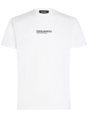 T-shirt En Jersey De Coton Imprimé Logo - DSQUARED2 - Modalova