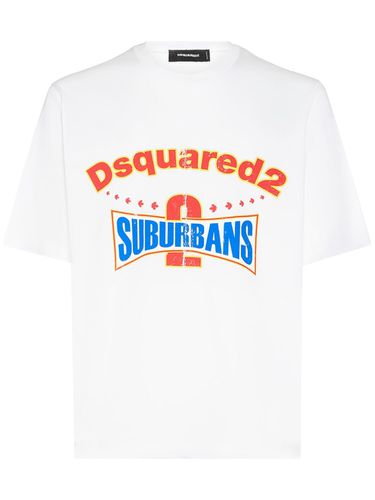 T-shirt En Coton Imprimé Logo - DSQUARED2 - Modalova