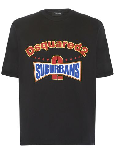 T-shirt En Coton Imprimé Logo - DSQUARED2 - Modalova