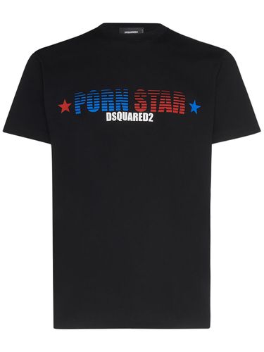 T-shirt En Coton Imprimé Rocco Siffredi - DSQUARED2 - Modalova