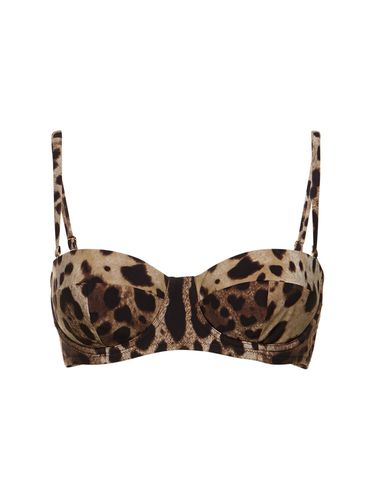 Haut De Bikini Bralette En Lycra Imprimé - DOLCE & GABBANA - Modalova