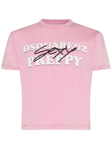 T-shirt En Coton Imprimé Preppy - DSQUARED2 - Modalova