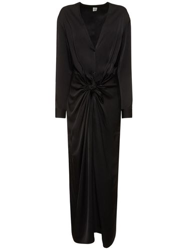 Robe Longue En Viscose De Satin Avec Nœud - TOTEME - Modalova