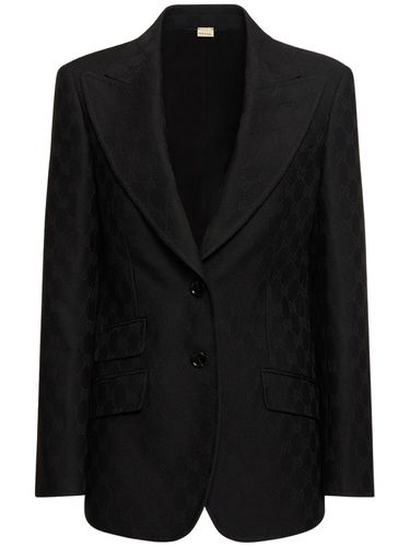 Veste En Jacquard De Laine Sèche Gg - GUCCI - Modalova